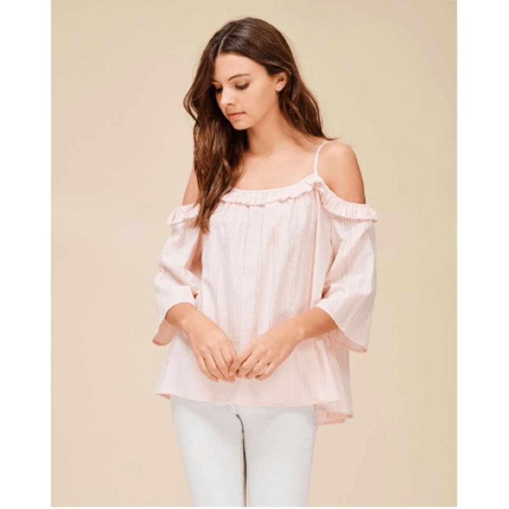 Ruffle Off Shoulder Top Cute Relaxed Fit
